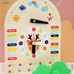 Buxibo - Kleurrijke Houten Kalenderklok - Speelgoedklok - Leerklok - Oefenklok - Educatief - Leerhulpmiddel - Multicolor -educational games Winkel 550x717 4