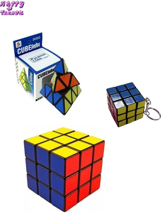 Happy Trendz? Cadeau Set Kubus - Cubes Set - 3 Stuks - Pyramide Cube - Color Cube - Sleutelhanger - Schoencadeau - Gift Concentratie - Tegen Verveling 1 Happy Trendz? Cadeau Set Kubus - Cubes Set - 3 Stuks - Pyramide Cube - Color Cube - Sleutelhanger - Schoencadeau - Gift Concentratie - Tegen Verveling
