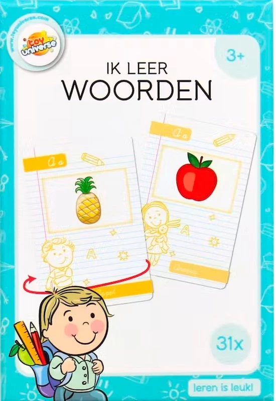 Toy Universe - Spelenderwijs Leren - Educatieve Leerkaarten - ''Ik Leer Woorden'' - Leren Lezen - Vanaf 3 Jaar - Schoencadeautjes - Sinterklaas Cadeau - Kerstcadeau 1 Toy Universe - Spelenderwijs Leren - Educatieve Leerkaarten - ''Ik Leer Woorden'' - Leren Lezen - Vanaf 3 Jaar - Schoencadeautjes - Sinterklaas Cadeau - Kerstcadeau